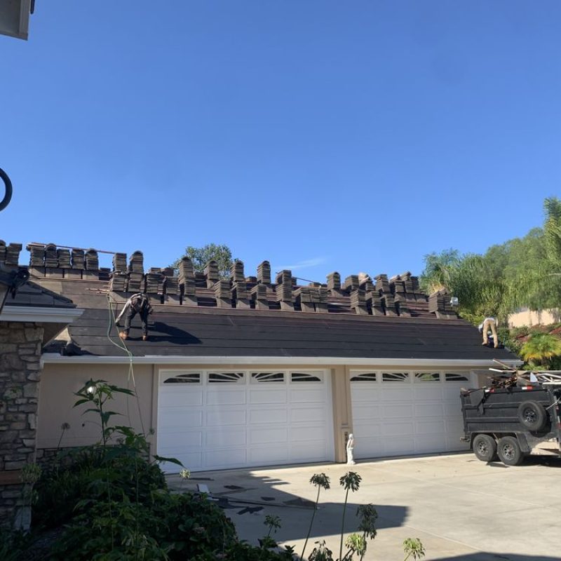 Cracked shingles and damaged flashing.